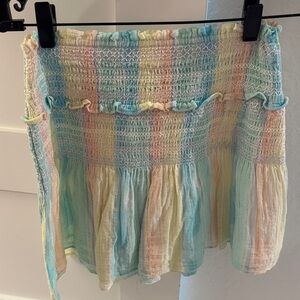 LoveShackFancy Camilla rainbow Mini Skirt
